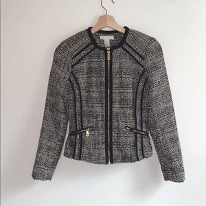 H&M Black and Gray Blazer Elegant Suit Jacket